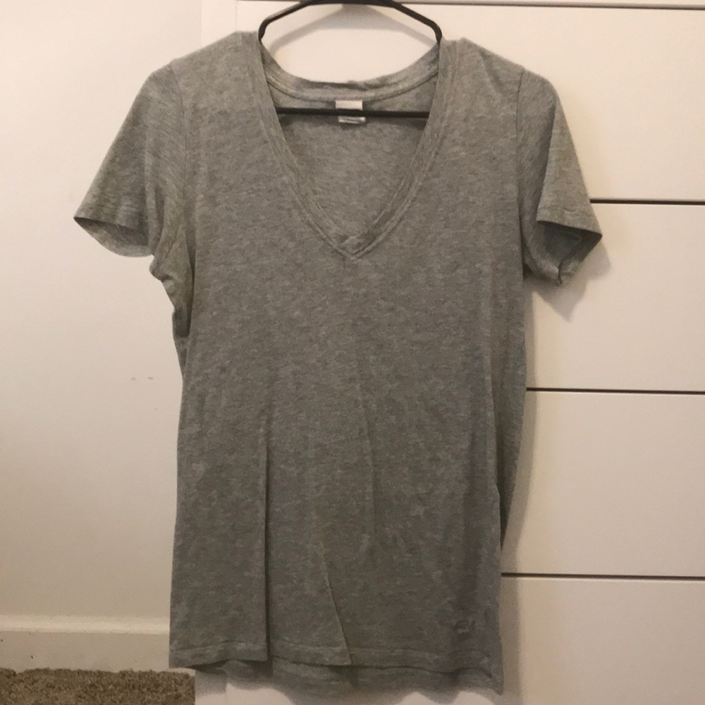 VS pink plain gray v-neck